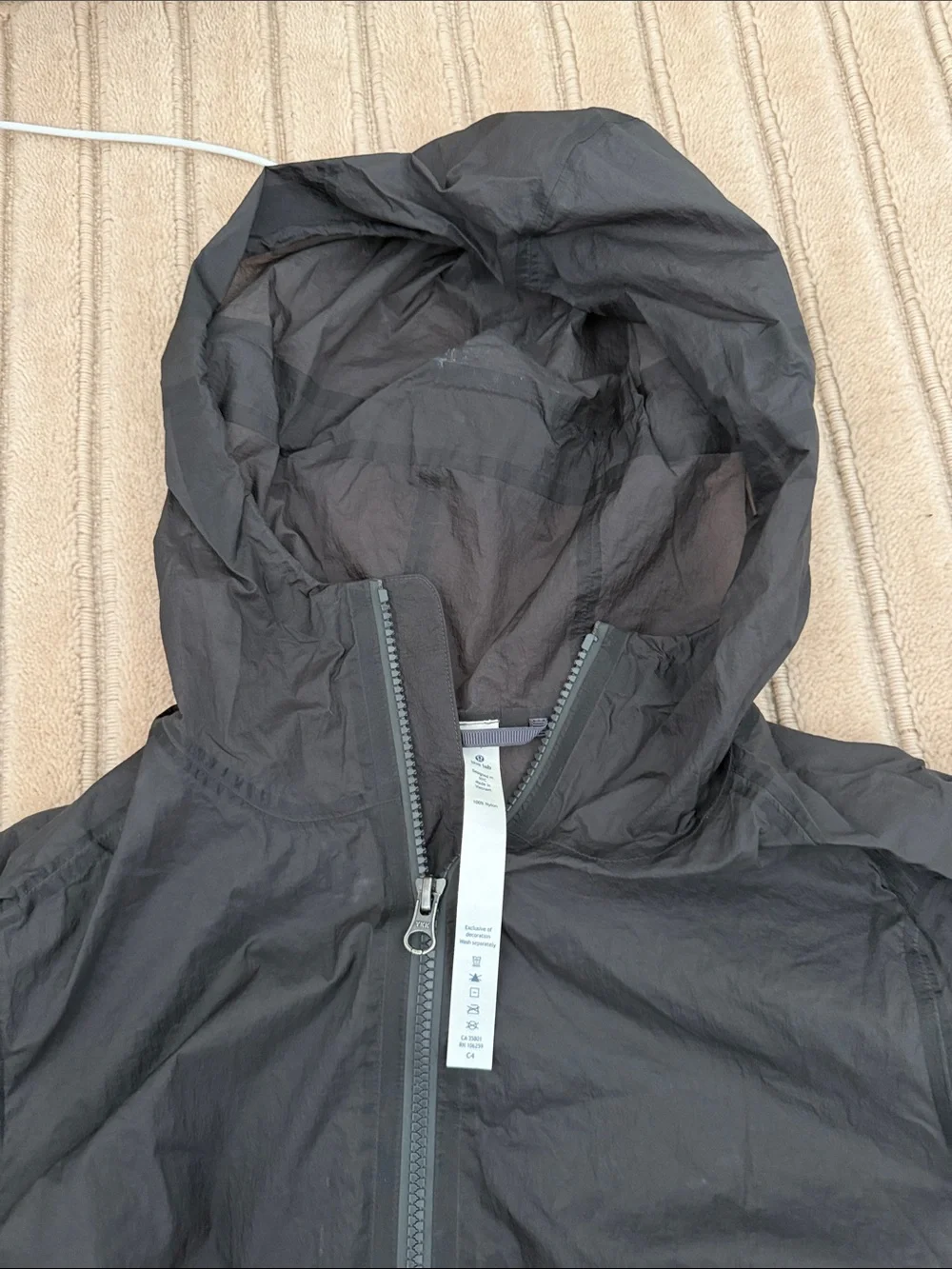 lululemon athletica Black Hooded Trench Coat